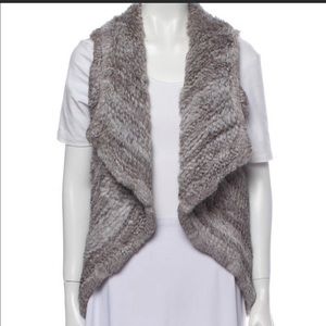 NWOT Yves Salomon Rabbit Fur Vest